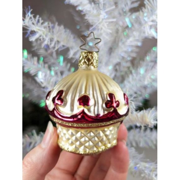 Vintage Inge Glas Cupcake Retired Old World Christmas - Picture 4 of 5